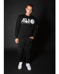 schwarzes bedrucktes Sweatshirt von Alpha Industries