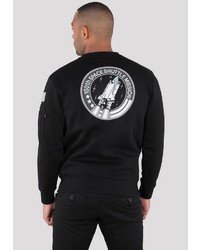 schwarzes bedrucktes Sweatshirt von Alpha Industries