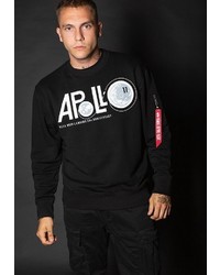 schwarzes bedrucktes Sweatshirt von Alpha Industries
