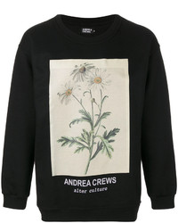 schwarzes bedrucktes Sweatshirt von Andrea Crews