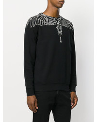 schwarzes bedrucktes Sweatshirt von Marcelo Burlon County of Milan