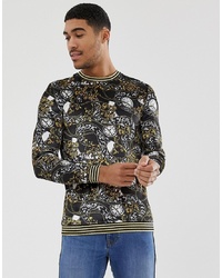 schwarzes bedrucktes Sweatshirt von ASOS DESIGN