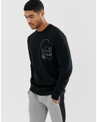 schwarzes bedrucktes Sweatshirt von ASOS DESIGN