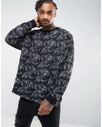 schwarzes bedrucktes Sweatshirt von Asos