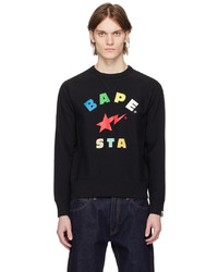 schwarzes bedrucktes Sweatshirt von BAPE
