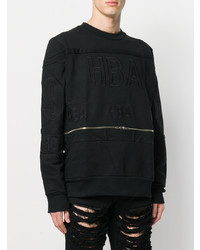 schwarzes bedrucktes Sweatshirt von Hood by Air