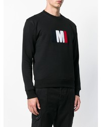 schwarzes bedrucktes Sweatshirt von AMI Alexandre Mattiussi