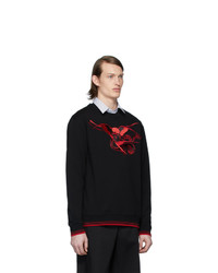 schwarzes bedrucktes Sweatshirt von McQ Alexander McQueen