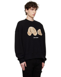 schwarzes bedrucktes Sweatshirt von Palm Angels