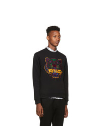 schwarzes bedrucktes Sweatshirt von Kenzo