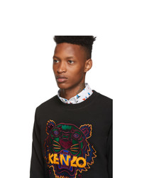 schwarzes bedrucktes Sweatshirt von Kenzo