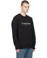 schwarzes bedrucktes Sweatshirt von Ps By Paul Smith