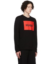 schwarzes bedrucktes Sweatshirt von Hugo