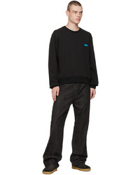 schwarzes bedrucktes Sweatshirt von Solid Homme