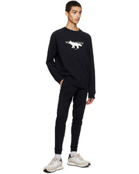 schwarzes bedrucktes Sweatshirt von MAISON KITSUNÉ