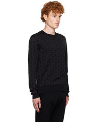 schwarzes bedrucktes Sweatshirt von Salvatore Ferragamo