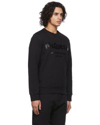 schwarzes bedrucktes Sweatshirt von Alexander McQueen