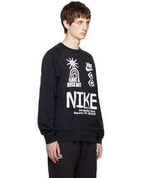 schwarzes bedrucktes Sweatshirt von Nike