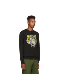 schwarzes bedrucktes Sweatshirt von Kenzo