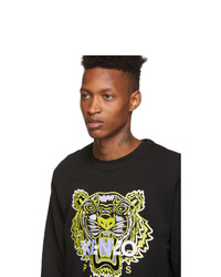 schwarzes bedrucktes Sweatshirt von Kenzo