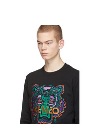 schwarzes bedrucktes Sweatshirt von Kenzo