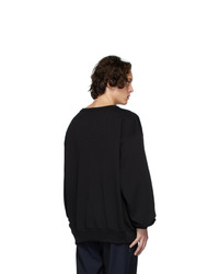 schwarzes bedrucktes Sweatshirt von Dries Van Noten