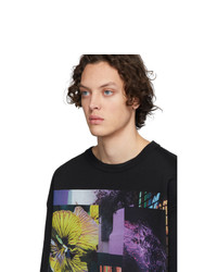 schwarzes bedrucktes Sweatshirt von Dries Van Noten