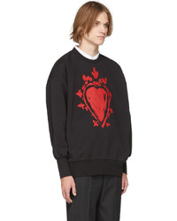 schwarzes bedrucktes Sweatshirt von Alexander McQueen