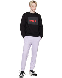 schwarzes bedrucktes Sweatshirt von Hugo