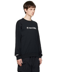 schwarzes bedrucktes Sweatshirt von AAPE BY A BATHING APE