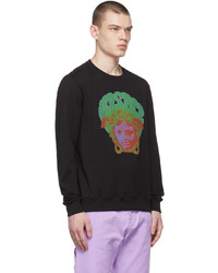 schwarzes bedrucktes Sweatshirt von Versace