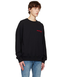 schwarzes bedrucktes Sweatshirt von Helmut Lang