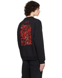 schwarzes bedrucktes Sweatshirt von Brain Dead