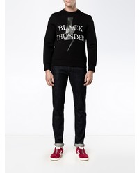 schwarzes bedrucktes Sweatshirt von Neil Barrett