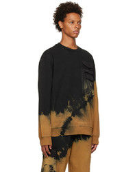 schwarzes bedrucktes Sweatshirt von Feng Chen Wang