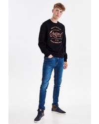 schwarzes bedrucktes Sweatshirt von BLEND