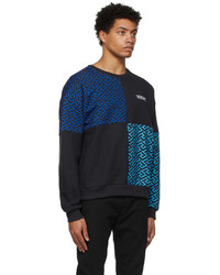 schwarzes bedrucktes Sweatshirt von Versace