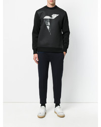 schwarzes bedrucktes Sweatshirt von Neil Barrett