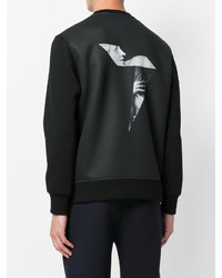 schwarzes bedrucktes Sweatshirt von Neil Barrett