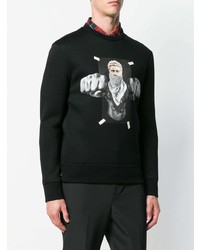 schwarzes bedrucktes Sweatshirt von Neil Barrett