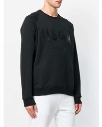 schwarzes bedrucktes Sweatshirt von MSGM