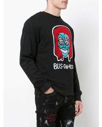 schwarzes bedrucktes Sweatshirt von Haculla