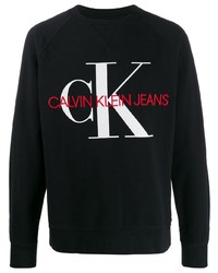 schwarzes bedrucktes Sweatshirt von Calvin Klein Jeans