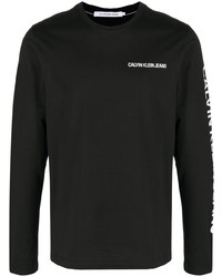 schwarzes bedrucktes Sweatshirt von Calvin Klein Jeans