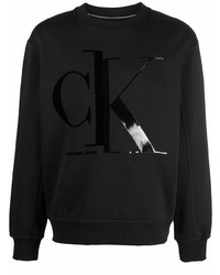 schwarzes bedrucktes Sweatshirt von Calvin Klein Jeans