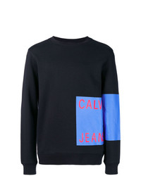 schwarzes bedrucktes Sweatshirt von Calvin Klein Jeans