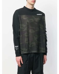 schwarzes bedrucktes Sweatshirt von Unravel Project
