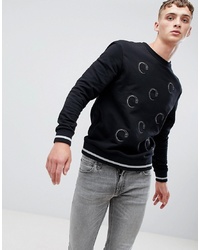 schwarzes bedrucktes Sweatshirt von Cavalli Class