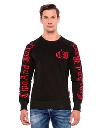 schwarzes bedrucktes Sweatshirt von Cipo & Baxx