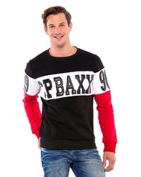 schwarzes bedrucktes Sweatshirt von Cipo & Baxx
